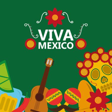Viva Meksika poster kutlama Festivali dekorasyon