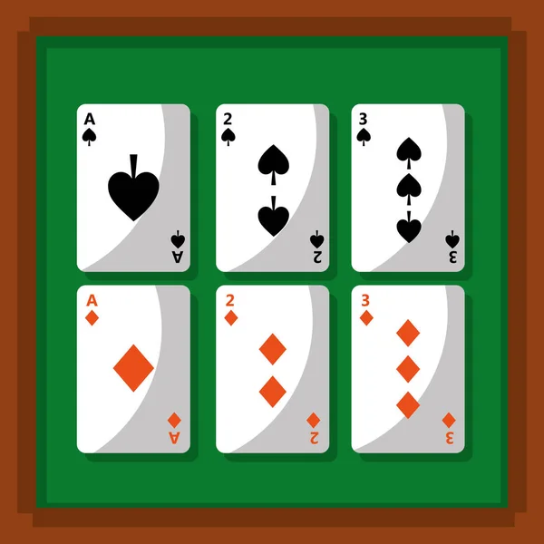 Poker giocare a carte fortuna gioco d'azzardo — Vettoriale Stock