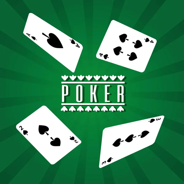 Poker oyun kağıdı dört kumar şanslı küreği — Stok Vektör