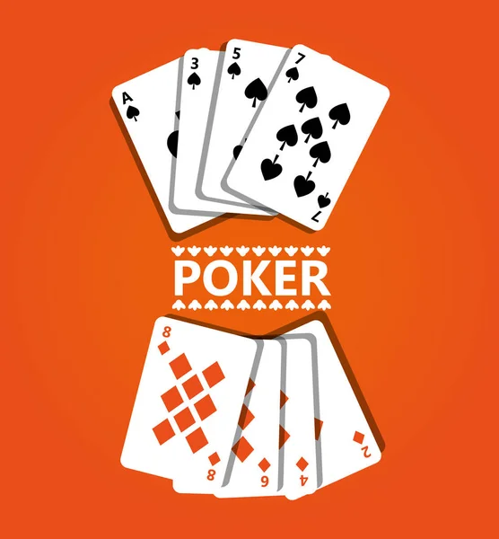 Poker Design Karten und Spielkonzept Casino — Stockvektor