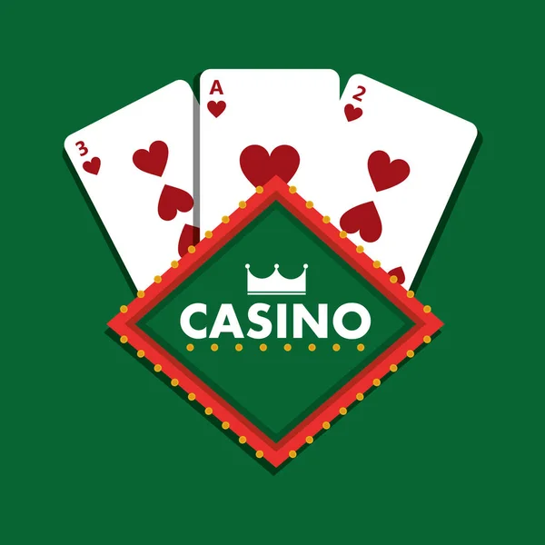 Casino club cartes à jouer fond vert — Image vectorielle
