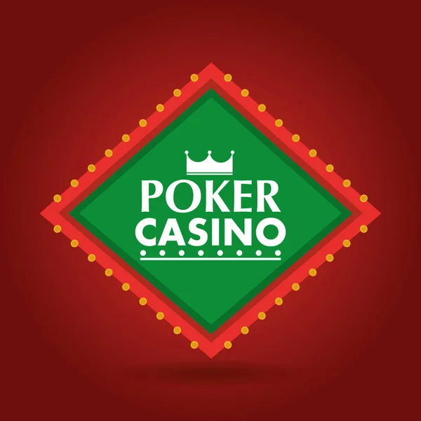 Banner de casino de poker brilhando outdoor retro —  Vetores de Stock