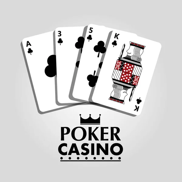 Poker casino kortet klöver club bet risk koncept — Stock vektor