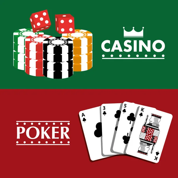 Poker casino banner servet kumar kulübü — Stok Vektör