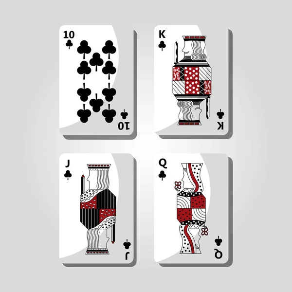 Cartas de casino de poker jogando design de clube — Vetor de Stock