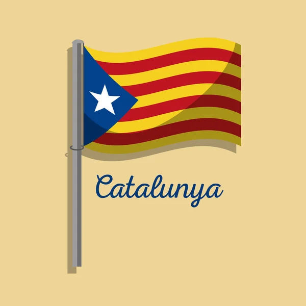 Vlag van Catalonië post wuivende nationalisme symbool — Stockvector