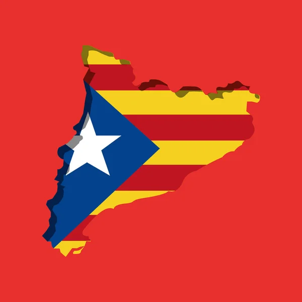 独立したカタロニアの国家主義的な旗社会主義運動の地図 — ストックベクタ