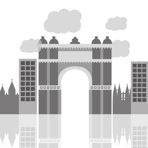 Триумфальная арка Испании в Барселоне — стоковый вектор