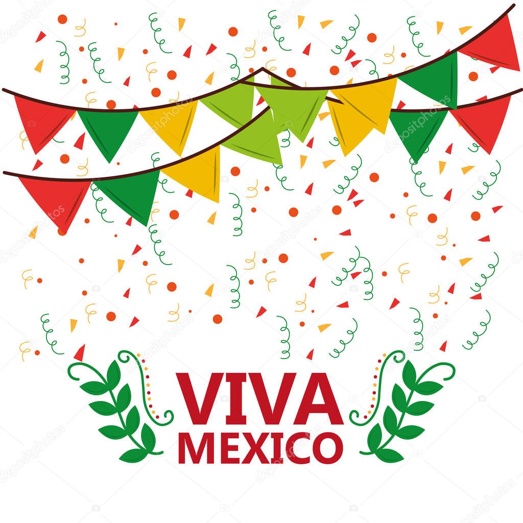 viva mexico poster confetti garland leaves party