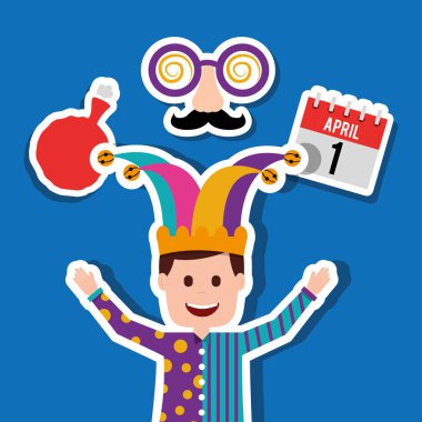 Palyaço kıyafetleri ve şakacı adam şapka