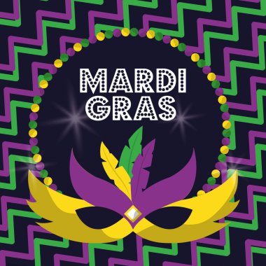 Mardi gras Karnavalı maskeler tüylü boncuk parlak tasarım