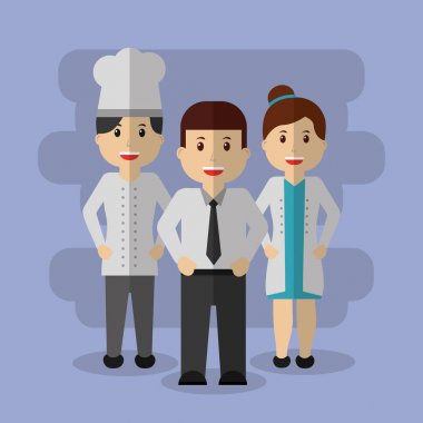 işçiler Şef işadamı ve femlae doktora birlikte