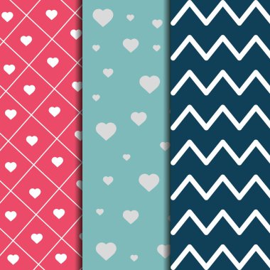 Kağıt dekorasyon aşk romantik deseni kümesi