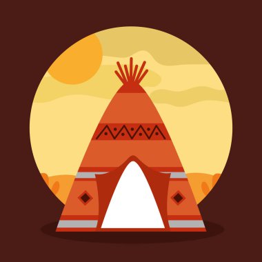 manzara çöl teepee ev Kızılderili kabile ile