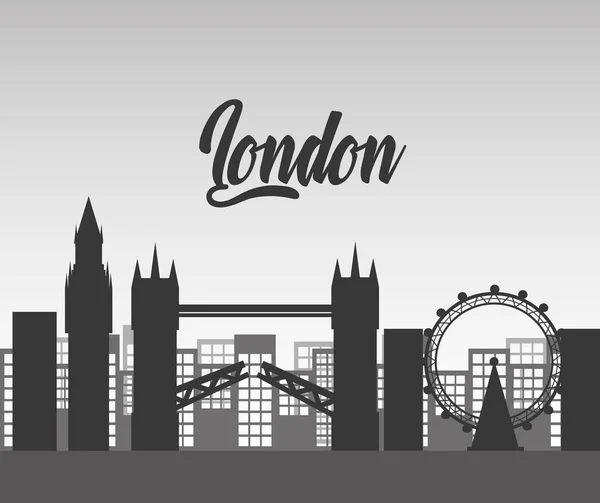 London city with famous buildings tourism england landmarks — стоковый вектор