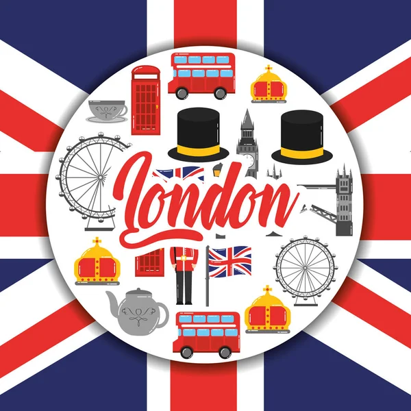 Londra İngiltere'de toruism seyahat dönüm noktası sembolü — Stok Vektör
