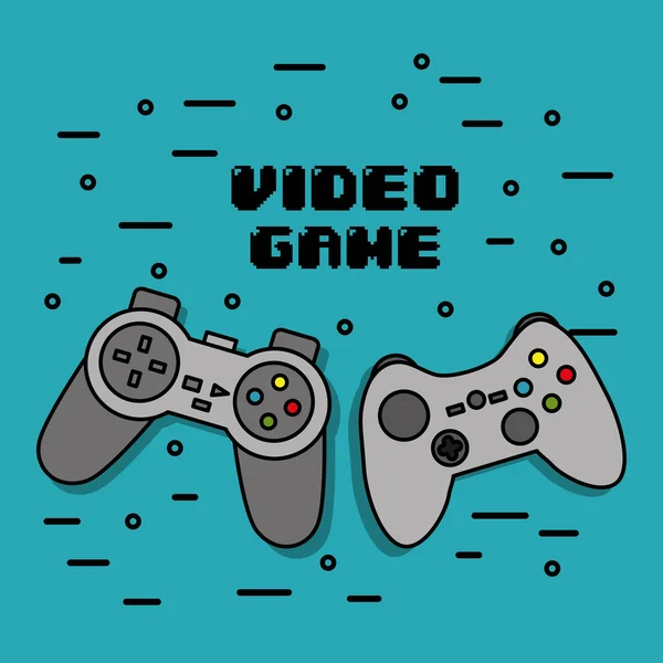 Consola de iconos de gamepads para videojuegos — Archivo Imágenes Vectoriales