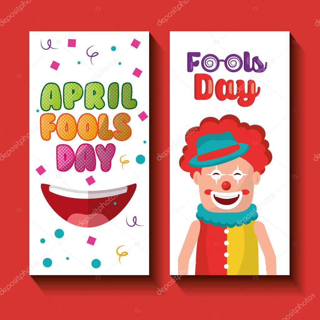 funny clown happy mouth april fools day banners