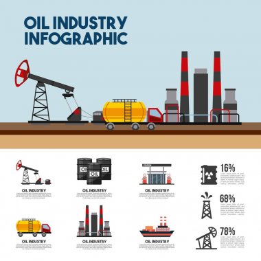 Petrol sanayi Infographic rafineri tesisi yüzde benzin