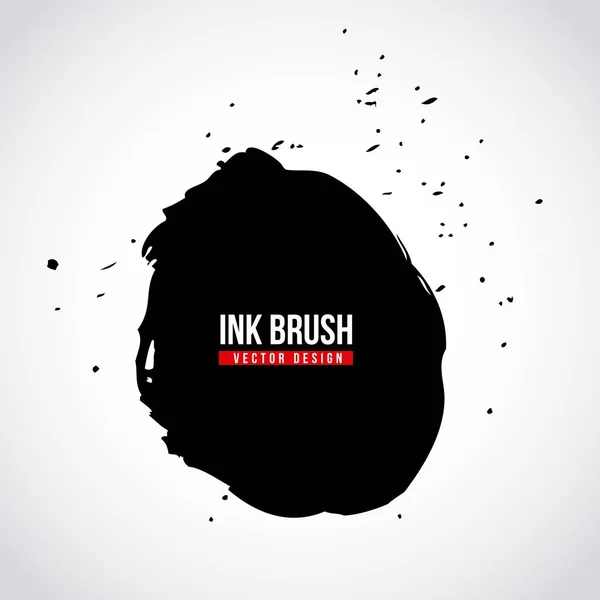 Ink brush grunge paint element smear stain texture — Stock Vector