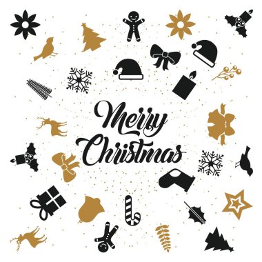 neşeli Noel kartı dekorasyon yazı