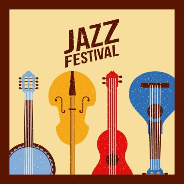 Caz Festivali Afiş müzik olay Davetiyesi