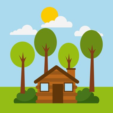 Orman yazlık evi doğal peyzaj