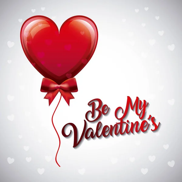 Être mes valentines ballon coeur mouche arc décoration — Image vectorielle