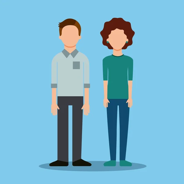 Pareja avatar negocios personas juntos — Vector de stock