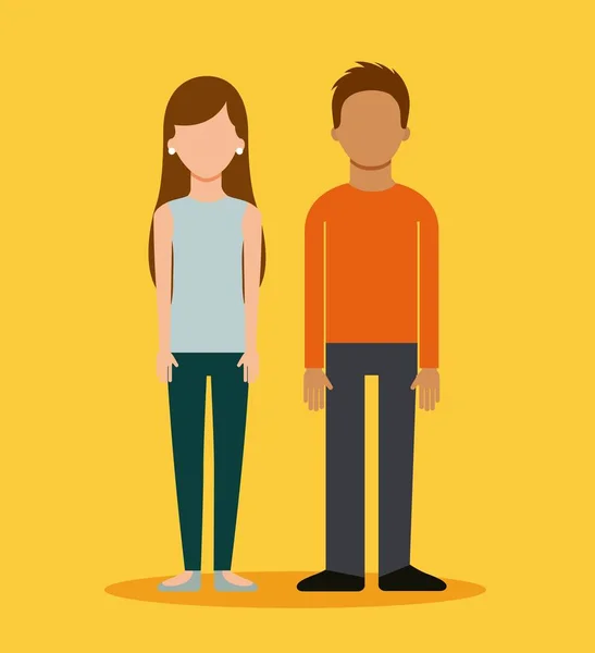 Pareja avatar negocios personas juntos — Vector de stock