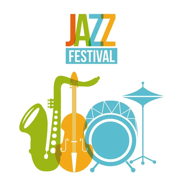 Festival jazz poster musica evento invito — Vettoriale Stock