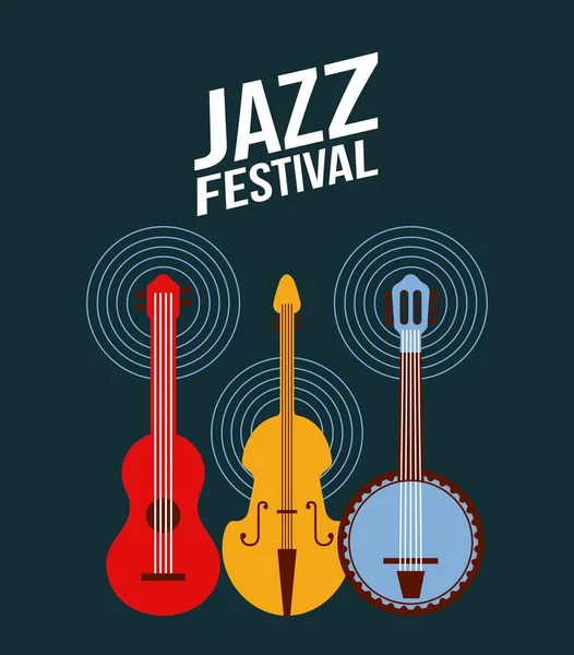 Jazz festival affisch musik aktivitetsinbjudan — Stock vektor