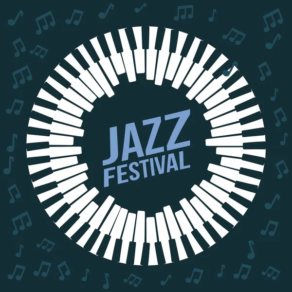 Festival de jazz cartel musical evento invitación — Vector de stock