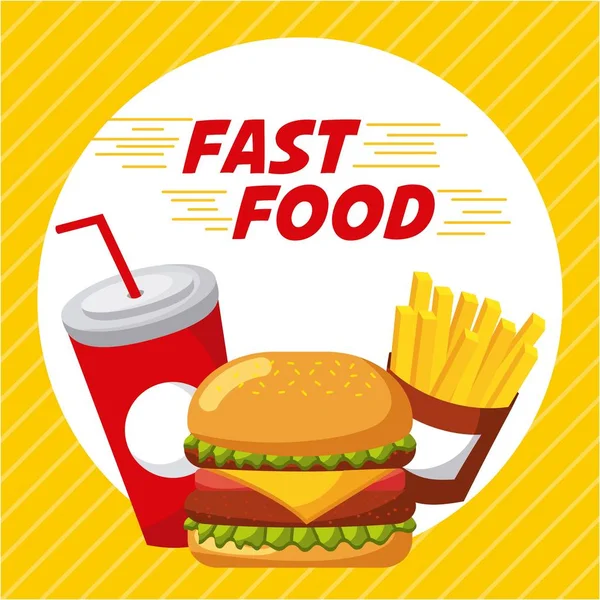 Folleto de menú de restaurante de comida rápida — Vector de stock