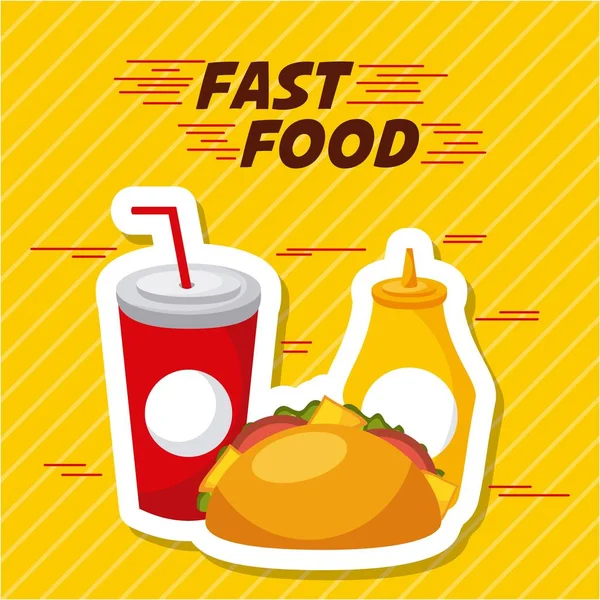 Folheto menu restaurante fast food — Vetor de Stock