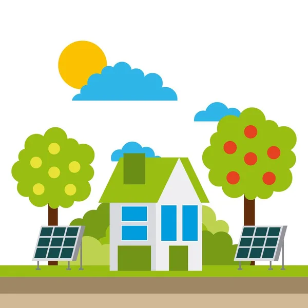 Ecología de la ciudad verde energía medio ambiente — Vector de stock