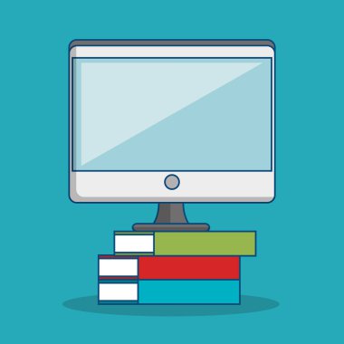 kitap simgesi olan monitör bilgisayar