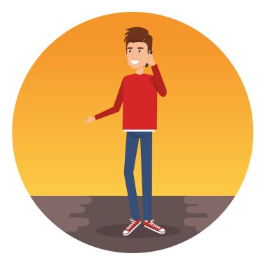 Akıllı telefon karakterli genç adam arıyor.