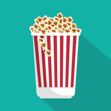 Pop corn izole simgesi