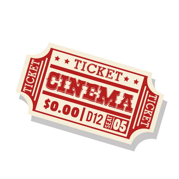 Ticket cinema isolated icon — Stock Vector