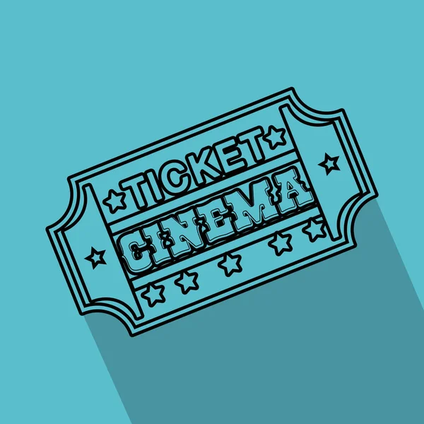 Ticket cine icono aislado — Vector de stock