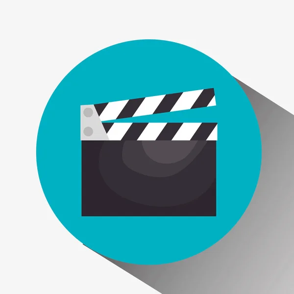 Clapperboard cinéma icône isolée — Image vectorielle
