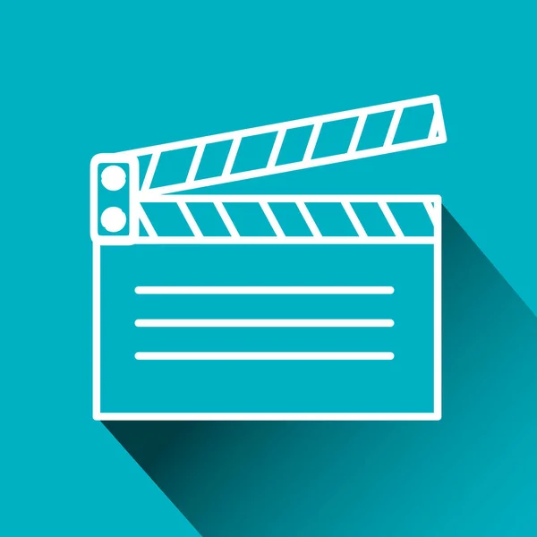 Filmklapper bioscoop geïsoleerde pictogram — Stockvector