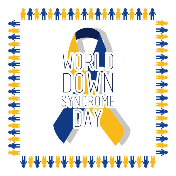 World down syndrome day card invitation event awareness healthy — Stock Vector