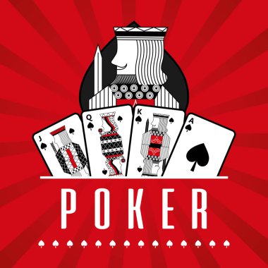 kartı casino poker deste Kral maça kırmızı ışınları arka plan