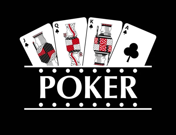 四玩俱乐部牌扑克横幅 — 图库矢量图片