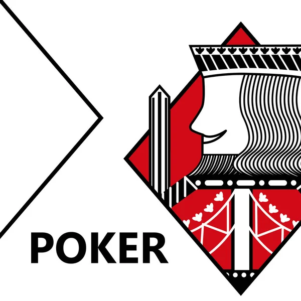 Poker card gioco d'azzardo re con spada in segno di diamante — Vettoriale Stock