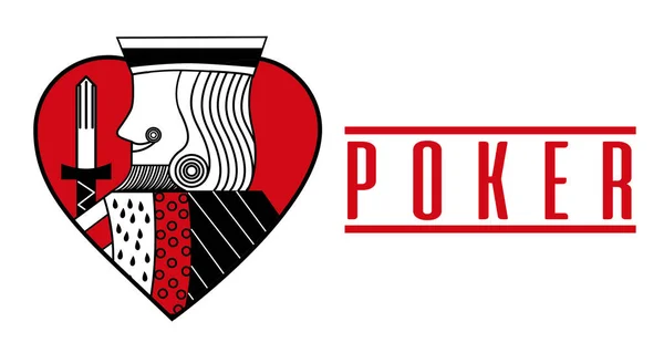 Casino card heart king red poker game banner — Stock Vector
