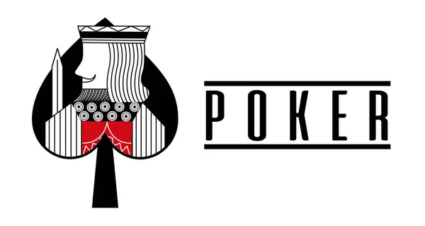 Casino spade king card poker game banner — Stock Vector
