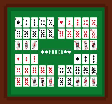 Poker oyun kağıdı casino masada ayarla